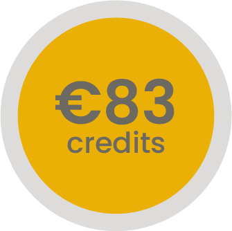83 euro on your customer account (-3,6%)