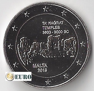 2 euro Malta 2019 - Ta' Hagrat Temple UNC mint mark F