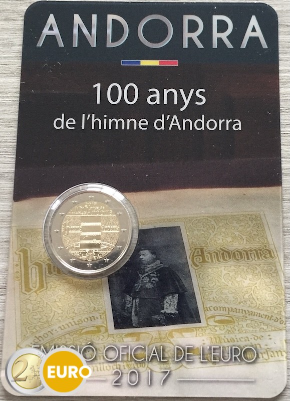 2 euro Andorra 2017 - 100 Years Anthem BU FDC Coincard