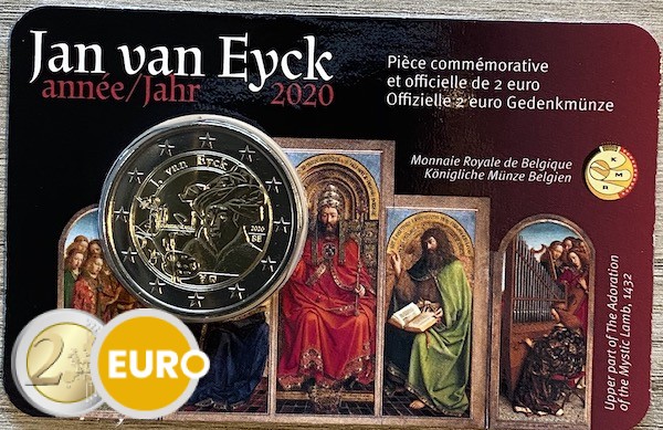 2 euro Belgium 2020 - Jan Van Eyck BU FDC Coincard FR