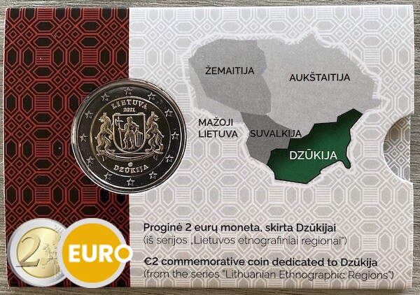 2 euro Lithuania 2021 - Dzukija BU FDC Coincard