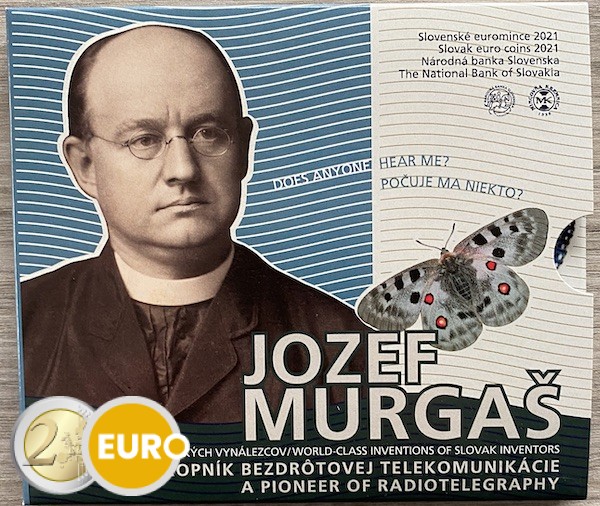 Euro set BU FDC Slovakia 2021 - Jozef Murgas