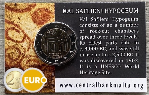 2 euro Malta 2022 - Hal Saflieni Hypogeum BU FDC Coincard
