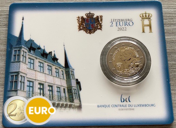 2 euro Luxembourg 2022 - 10 years wedding Guillaume and Stephanie BU FDC Coincard Mintmark