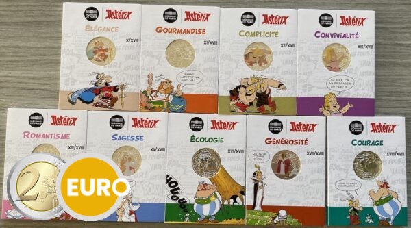 9 x 10 euro France 2022 - Asterix UNC Silver in blister - wave 2