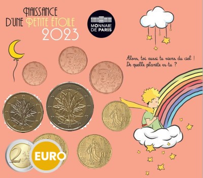 Euro set BU FDC France 2023 - Little Prince birth girl