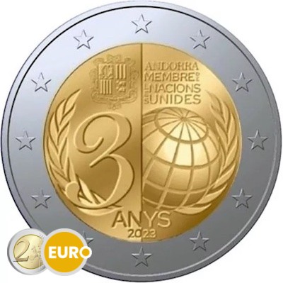 2 euro Andorra 2023 - UN Member BU FDC Coincard