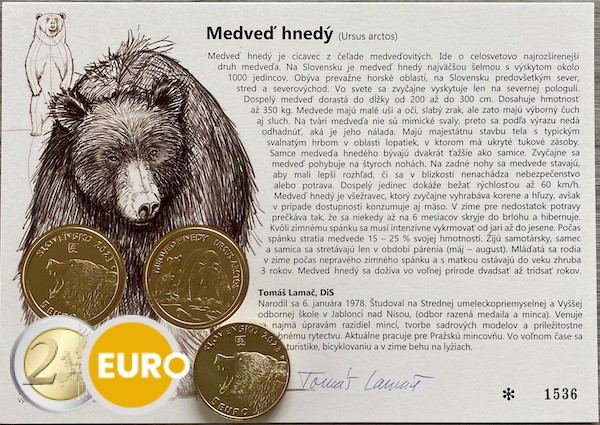 5 euro Slovakia 2023 - Brown bear UNC with certificate of authenticity