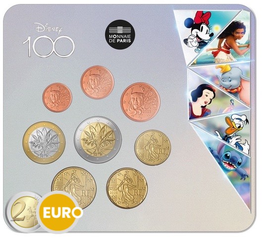 Euro set BU FDC France 2023 - 100 years Disney