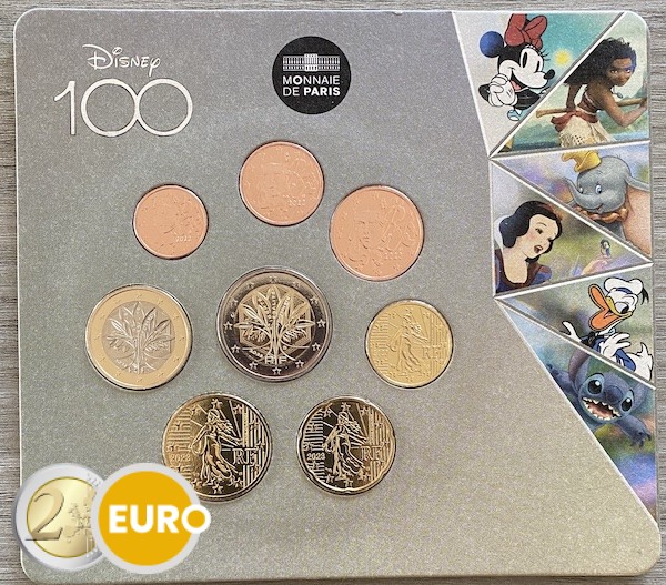 Euro set BU FDC France 2023 - 100 years Disney