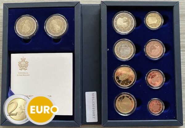 Euro set BE Proof San Marino 2023 + 2 x 2 euro commemorative Perugino Signorelli