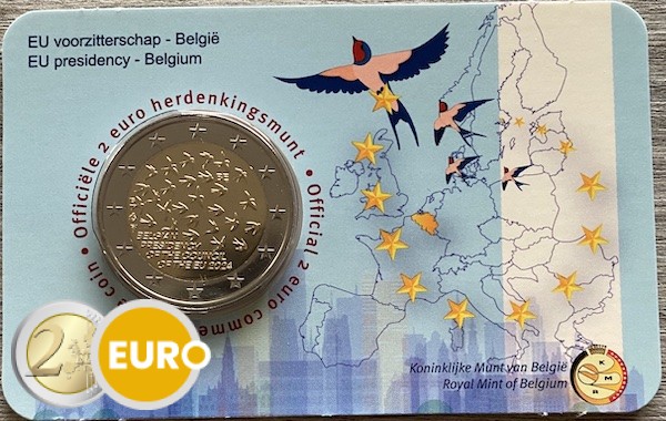 2 euro Belgium 2024 - EU presidency BU FDC Coincard NL