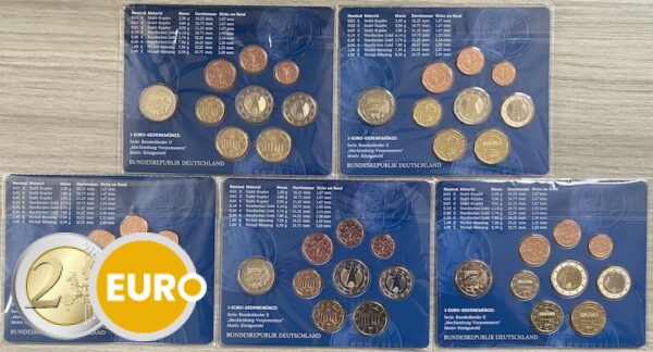 Euro set BU FDC Germany 2024 - ADFGJ + 2 euro Mecklenburg-Vorpommern