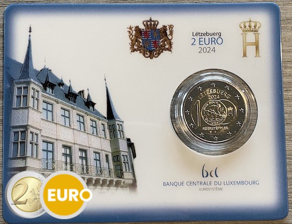 2 euro Luxembourg 2024 - 100 years Franc Feierstëppler BU FDC Coincard KNM Mintmark