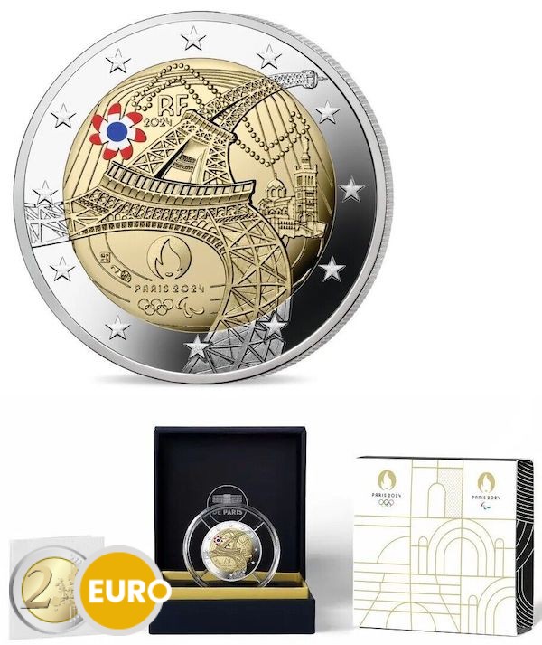 2 euro France 2024 - Olympic Torch BE Proof coloured