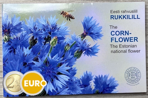 2 euros Estonie 2024 - Bleuet BU FDC Coincard