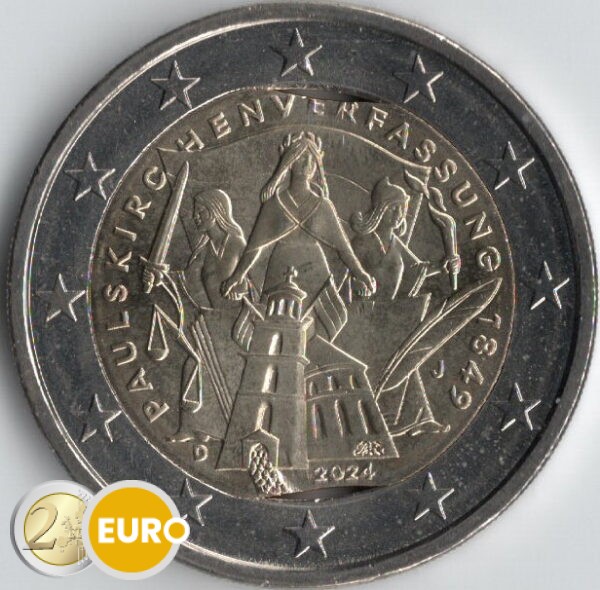 2 euro Duitsland 2024 - 175 jaar Duitse Grondwet UNC - Fout