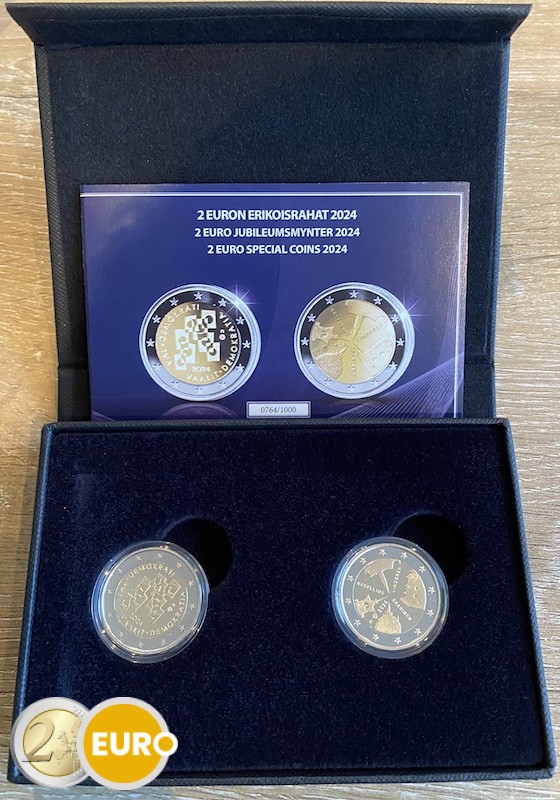 2 x 2 euro Finland 2024 - Elections and Gesellius, Lindgren, Saarinen BE Proof