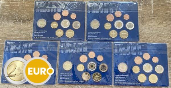 Euro set BU FDC Germany 2025 - ADFGJ + 2 euro Saarland
