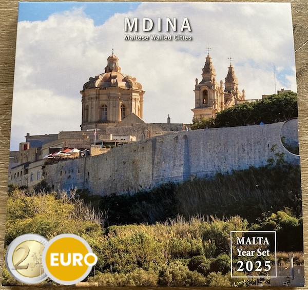 Euro set BU FDC Malta 2025 + 2 euro Walled cities Mdina