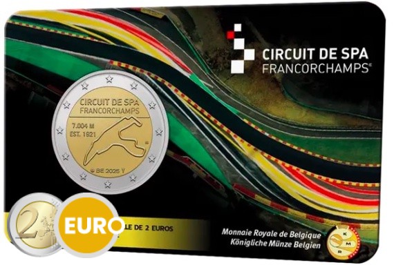 2 euro Belgium 2025 - Spa-Francorchamps BU FDC Coincard FR