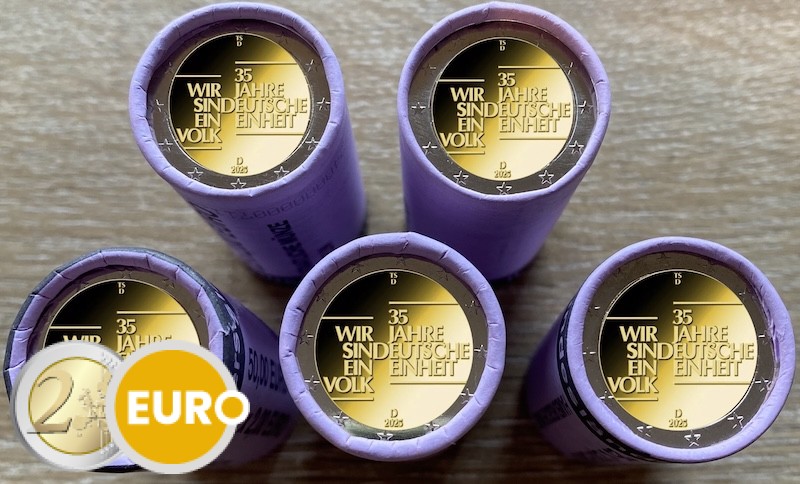 Rollos 2 euros Alemania 2025 - ADFGJ unidad alemana