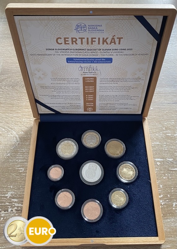 Euro set BE Proof Slovakia 2025 - Gold Florin - Wooden Case