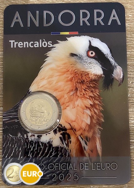 2 euro Andorra 2025 - Bearded Vulture BU FDC Coincard