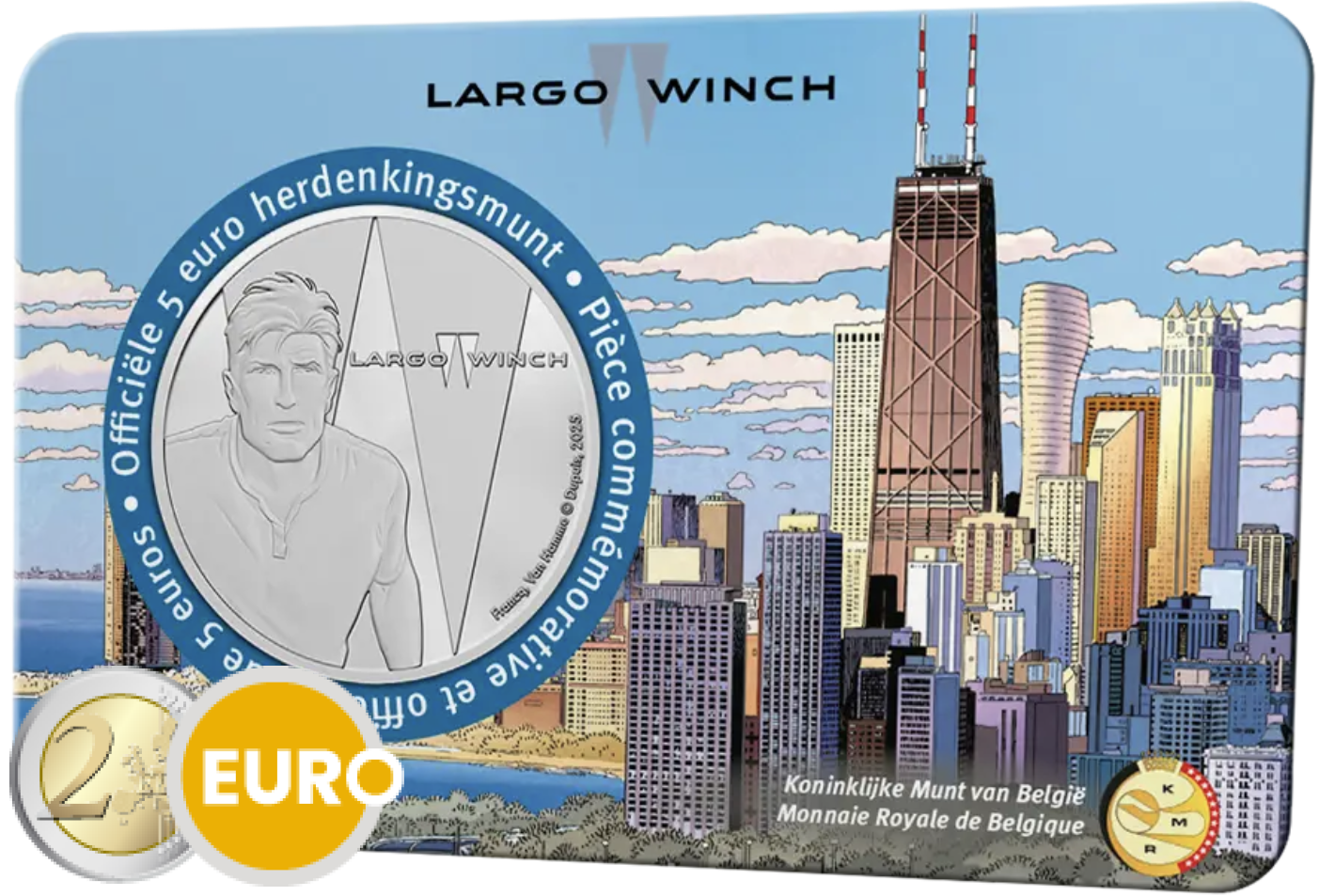 5 euro Belgium 2025 - Largo Winch BU FDC Coincard Embossed
