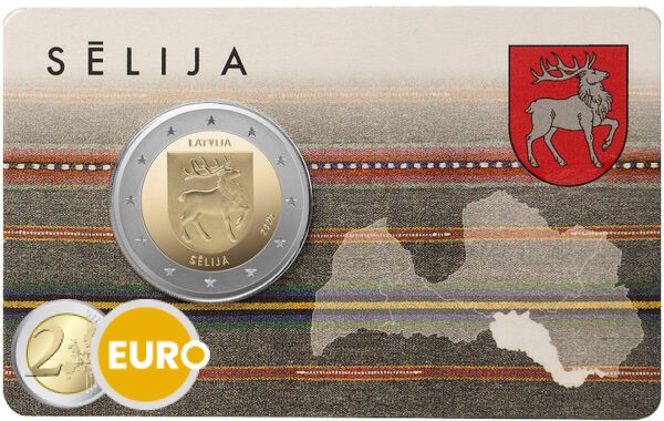 2 euro Latvia 2025 - Coat of arms of Sēlija BU FDC Coincard