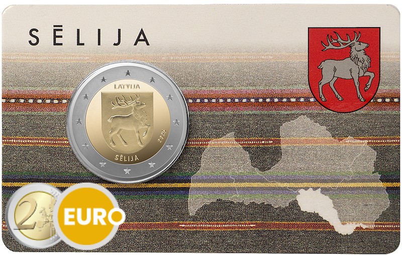 2 euro Latvia 2025 - Coat of arms of Sēlija BU FDC Coincard