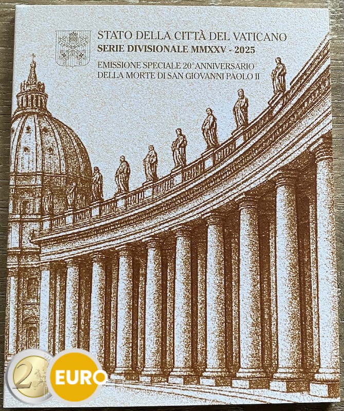 Euro set BU FDC Vatican 2025 + 5 euro Jean Paul II
