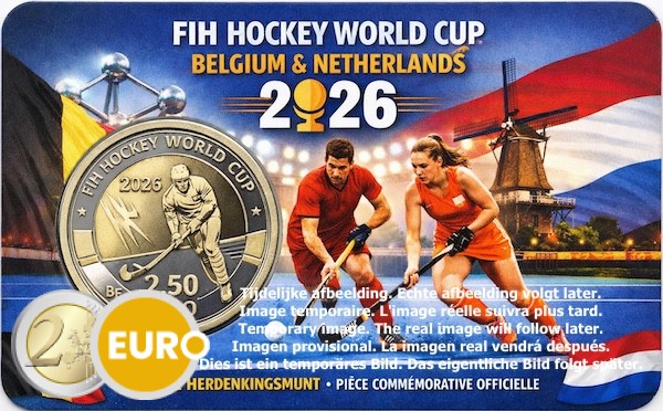 2,50 euro Belgium 2026 - Hockey World Championship BU FDC Coincard FR