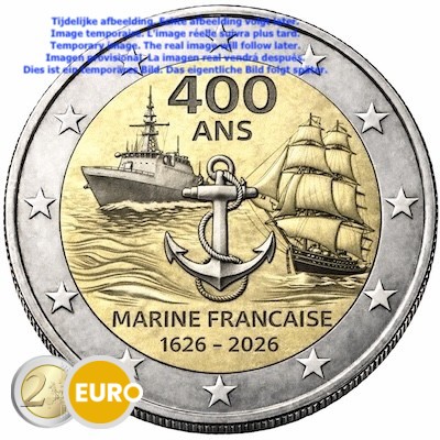 2 euro France 2026 - French Navy BU FDC Coincard