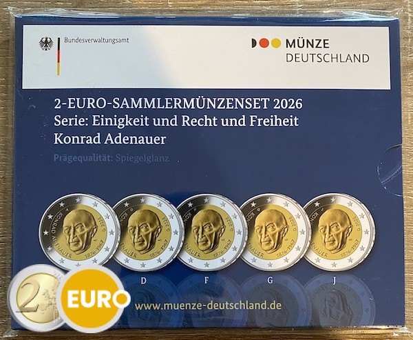 2 euro Germany 2026 - ADFGJ Konrad Adenauer BE Proof