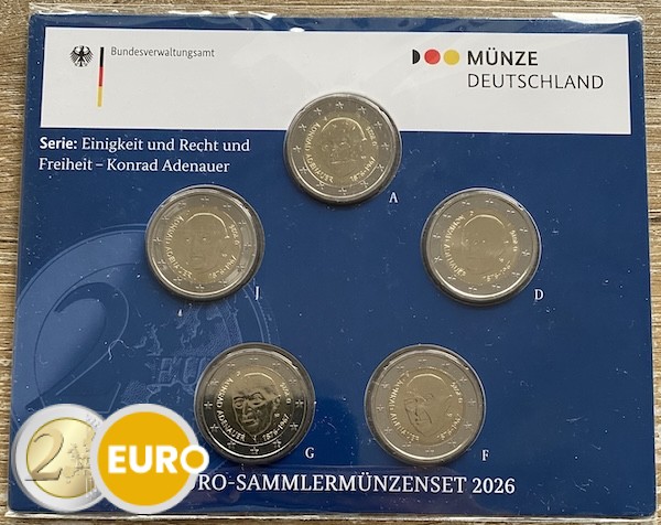 2 euro Germany 2026 - ADFGJ Konrad Adenauer BU FDC Coincard