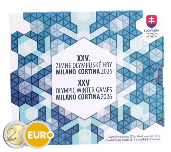 Euro set BU FDC Slovakia 2026 - Milan - Cortina Winter Olympics