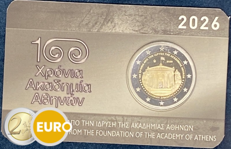 2 euro Greece 2026 - Academy of Athens BU FDC Coincard