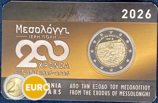 2 euro Greece 2026 - Exodus of Messolonghi BU FDC Coincard