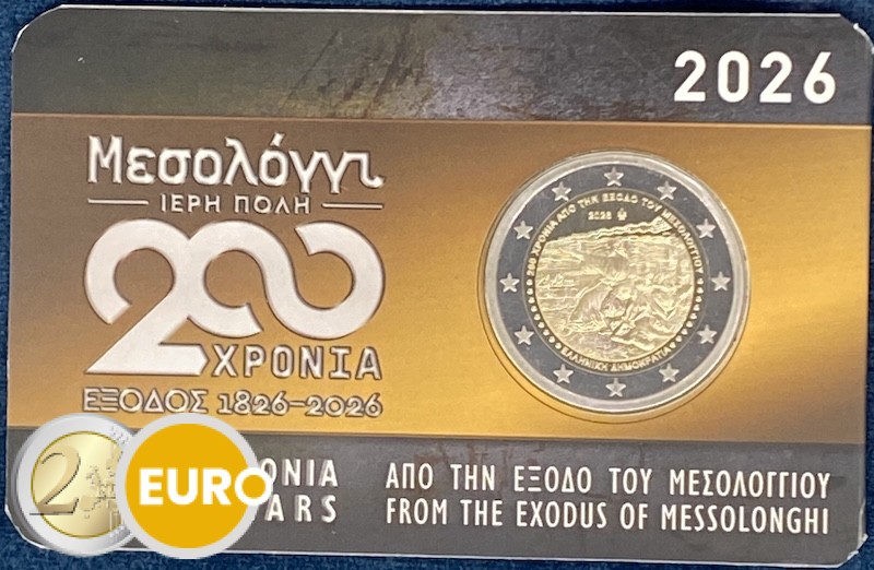 2 euro Greece 2026 - Exodus of Messolonghi BU FDC Coincard