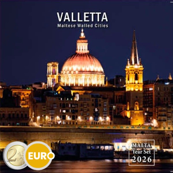 Euro set BU FDC Malta 2026 + 2 euro Walled cities Valletta