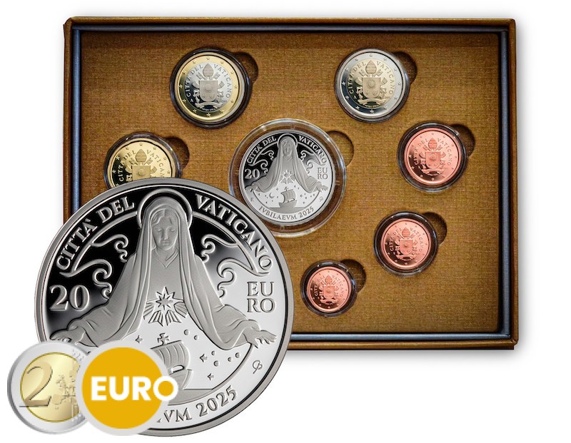 Euro set BE Proof Vatican 2025 + 20 euro silver
