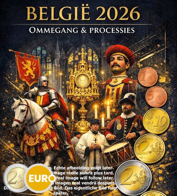 Euro set BU FDC Belgium 2026 Ommegang - Processions