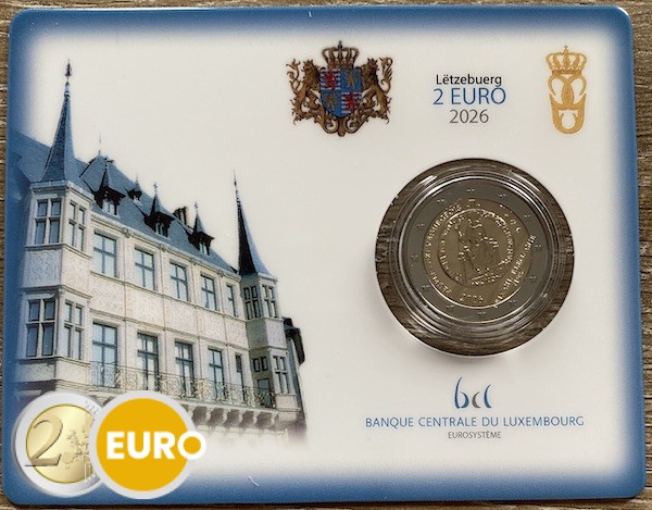 2 euro Luxembourg 2026 - Charlemagne Prize BU FDC Coincard KNM Mintmark