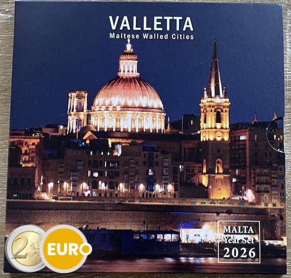 Euro set BU FDC Malta 2026 + 2 euro Walled cities Valletta