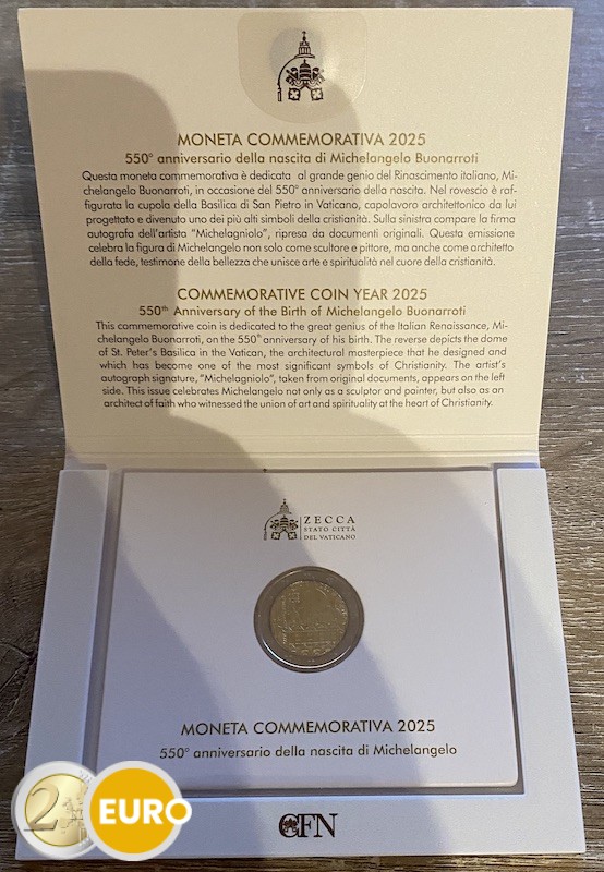 2 euro Vatican 2025 - Michelangelo BU FDC