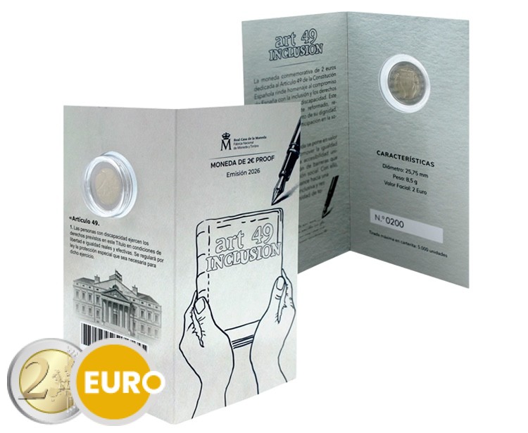 2 euro Spain 2026 - Inclusion BE Proof