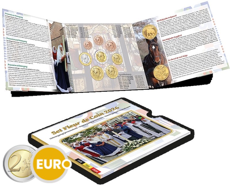 Euro set BU FDC Belgium 2026 Ommegang - Processions