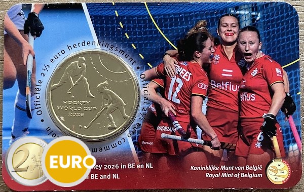 2,50 euro Belgium 2026 - Hockey World Championship BU FDC Coincard NL