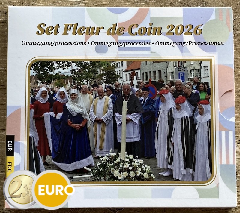 Euro set BU FDC Belgium 2026 Ommegang - Processions